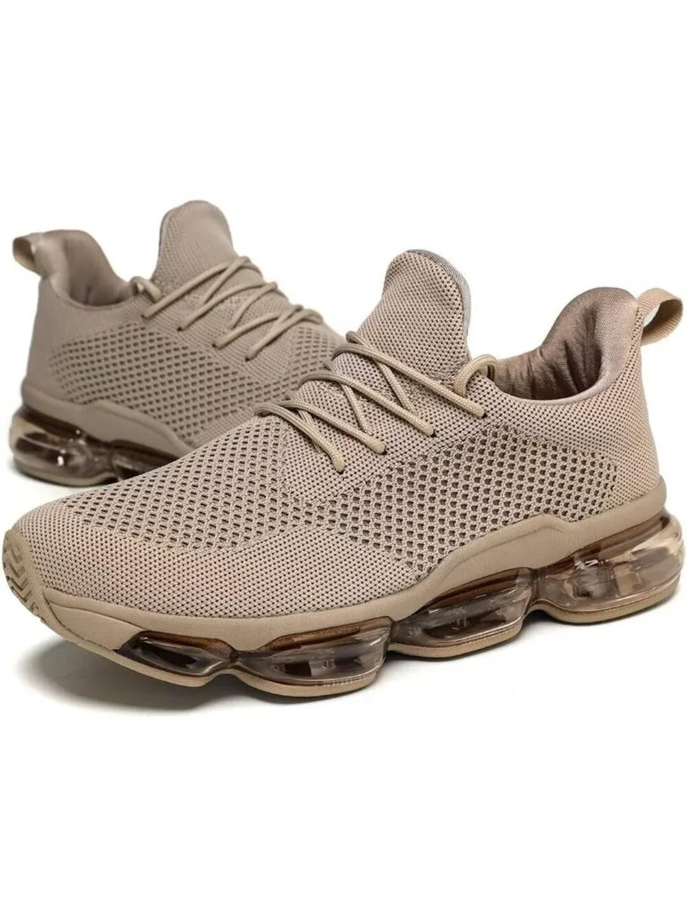 Men's Khaki Walking Shoes Casual Fashion Silp On Tennis Running Sneakers Comfort